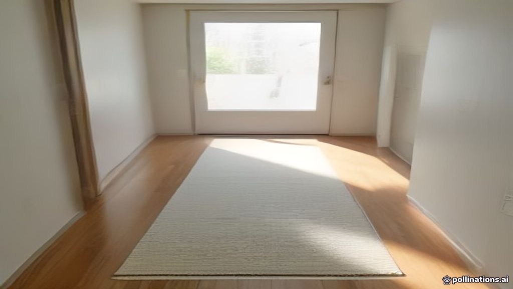 Room-size rolled oriental rug ready for pickup in a bright modern entry — AZ Oriental Rug Cleaning style