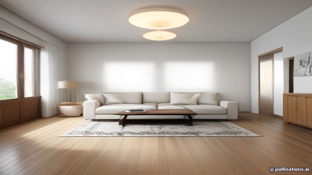 Buckled water-damaged oriental rug dried wrinkled in a bright modern living room — AZ Oriental Rug Cleaning style