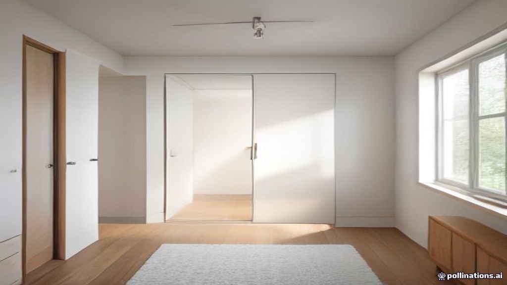 Clean rolled cream wool rug prepared for storage in a bright modern closet — AZ Oriental Rug Cleaning style