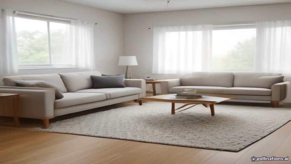 Vacuuming a flat-weave geometric wool rug in a bright modern living room — AZ Oriental Rug Cleaning style