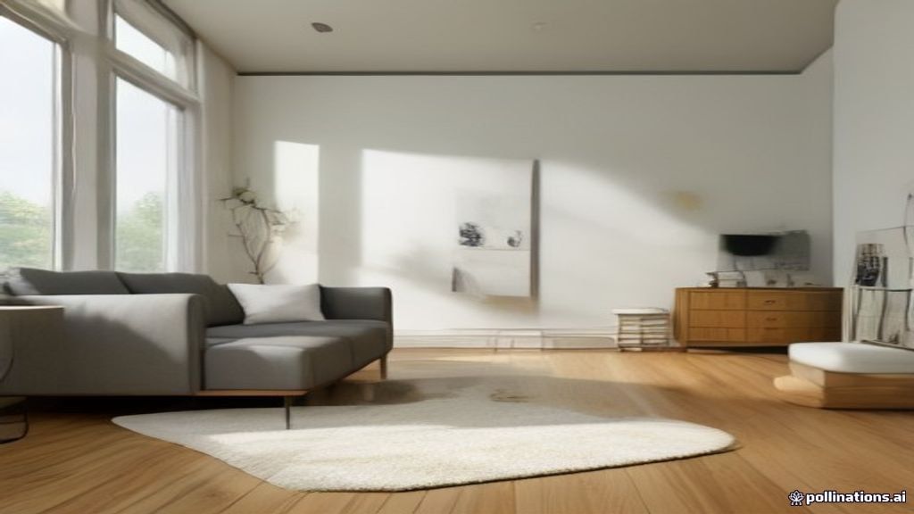 Modern cream area rug with dog toy nearby in a bright contemporary living room — AZ Oriental Rug Cleaning style